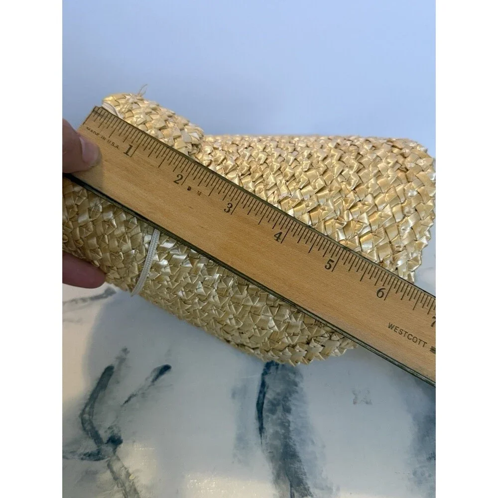 Unbranded Straw Visor Hat Womens Tan Woven Beach Pool Sun Roll Up Adjustable